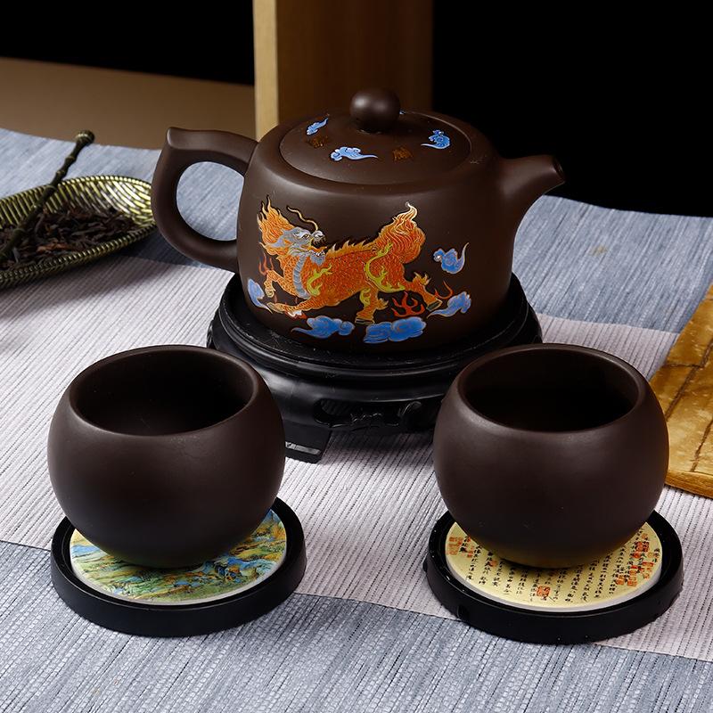 Fire Qilin raw ore color-changing purple clay pot handmade phoenix pot Xishi pot water bird call teapot well bar pot