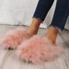 Fashion Summer Women Fox Slides Real Slippers Luxury Flip Flops House Shoes Fuzzy Fluffy Flat Slippers Fashion Sandals Slides Women