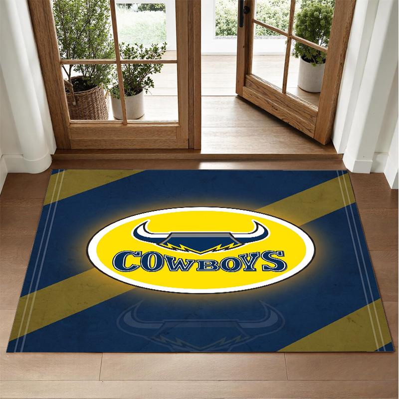 North Queensland Cowboys Design Crystal Velvet Rug Soft Decorative Mat for Bedroom Entrance