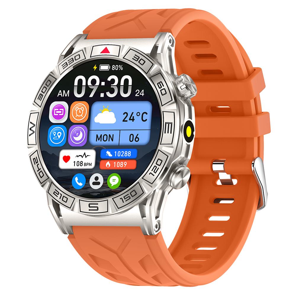 

KC80 1.43 Waterproof Smart Watch Call Altitude Air Pressure Compass Heart Rate Sports Tracker Orange