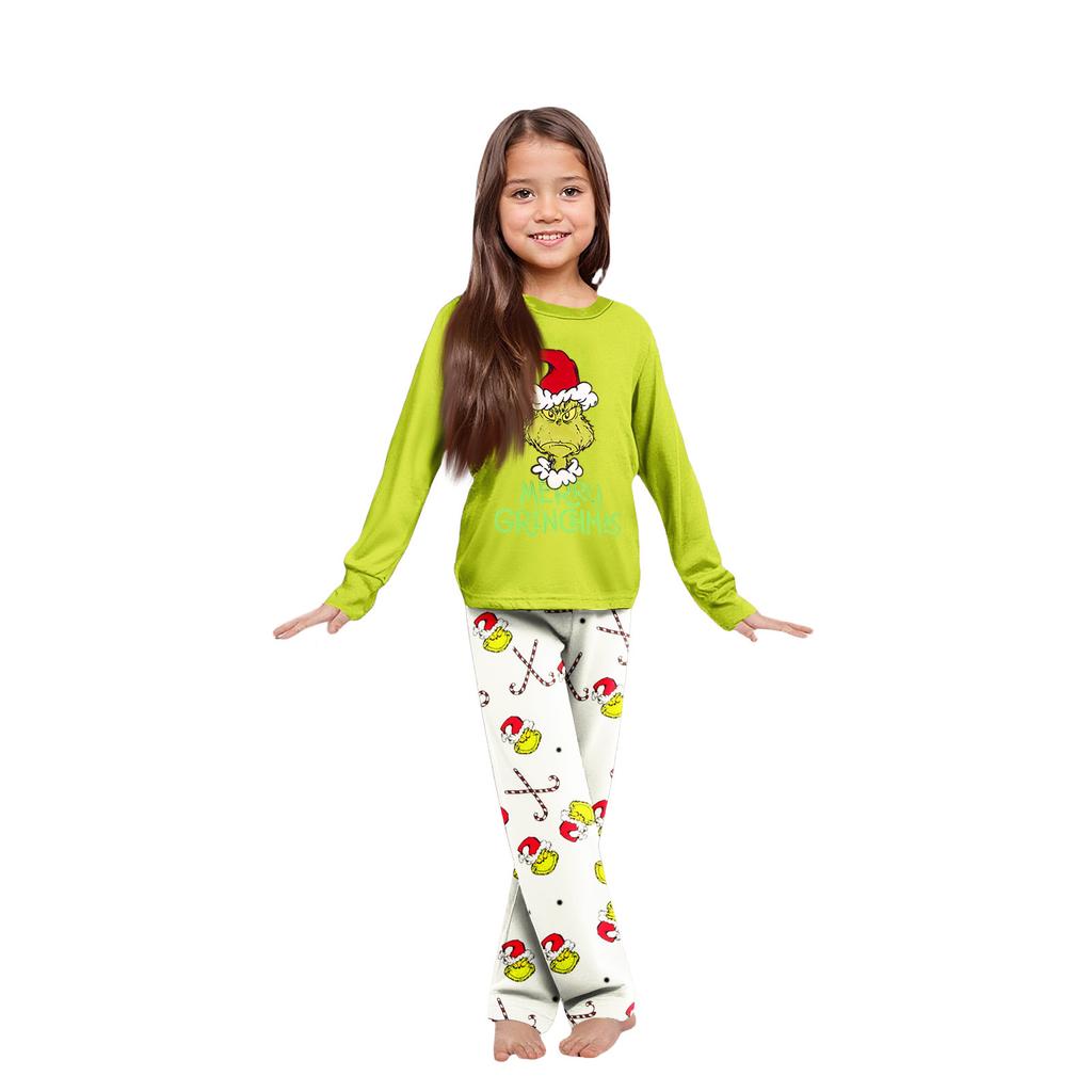 Parent-child Christmas Print Home Suit Long-sleeved Top And Pants