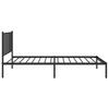 Metal Bed Frame with Headboard Black 107 x 203 cm