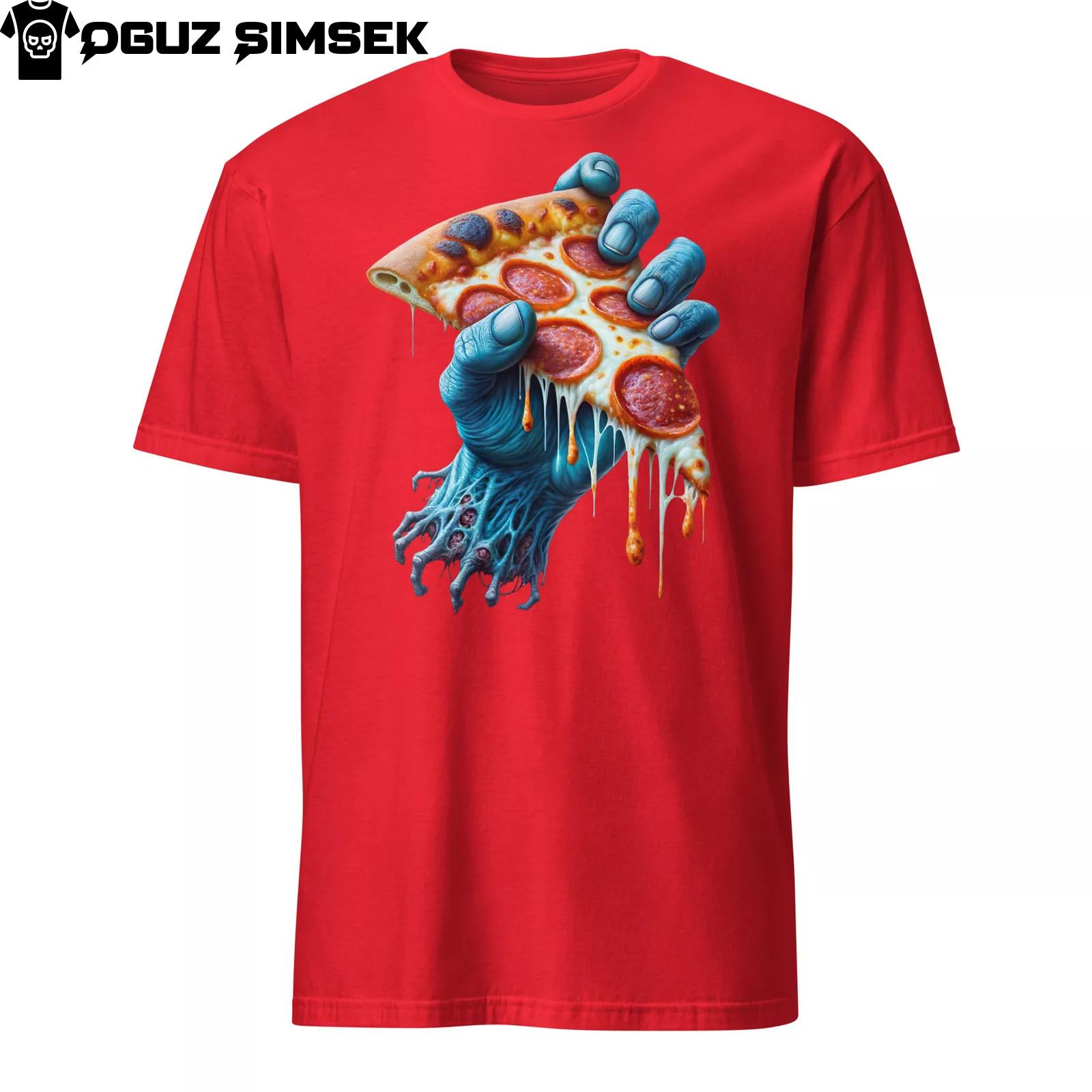 Zombie Pizza Hand Graphic Unisex Softstyle T-Shirt Mens Womens Tees Top | S-3XL | Multiple Colors S