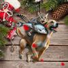 Cat Riding Fish Dog Resin Pendant - 2D  Pendant for Car Backpack Keys - Charming Gift of Christmas Thanksgiving Valentine's Day Decorative Accessories