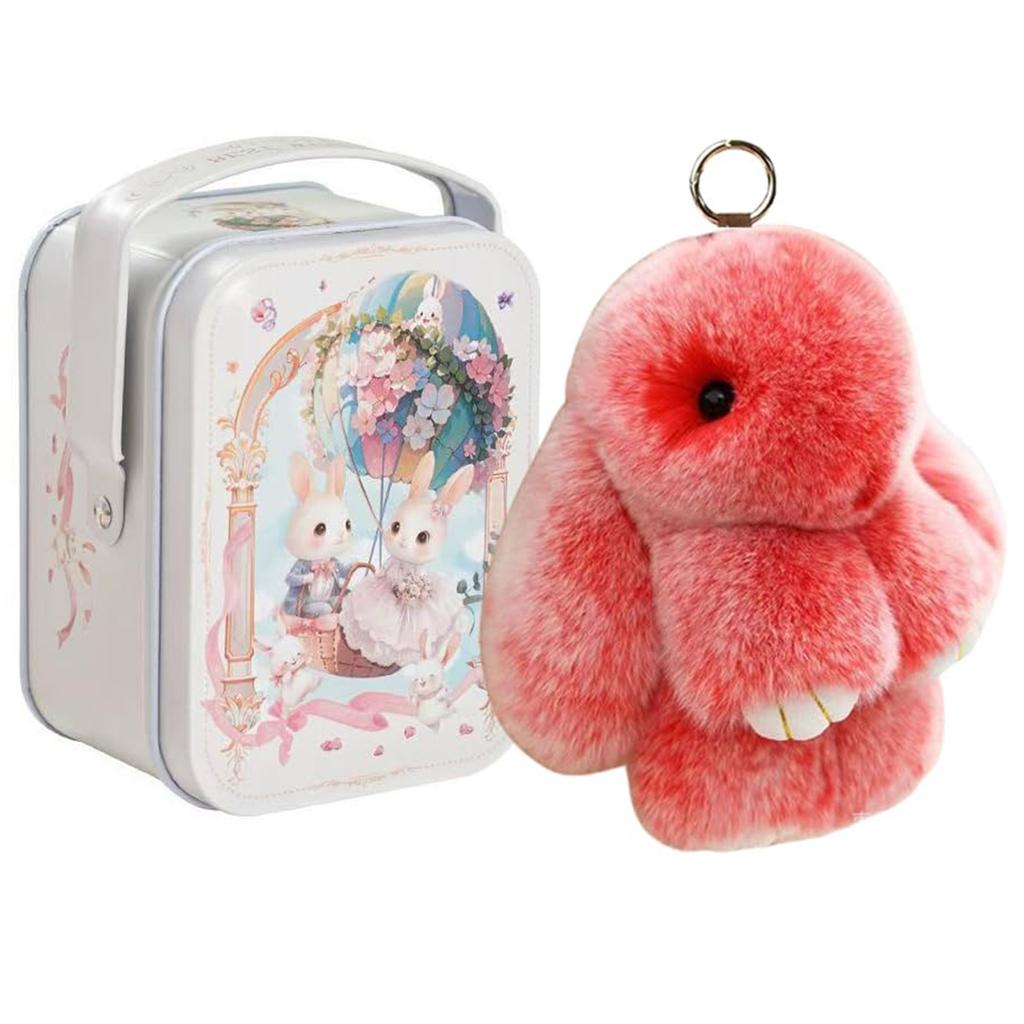 15cm Fluffy Bunny Keychain Rabbit Fur Keychain Women Bag Car Key Chain Pendant Decoration Jewelry Bags Hangings Accessories Gift