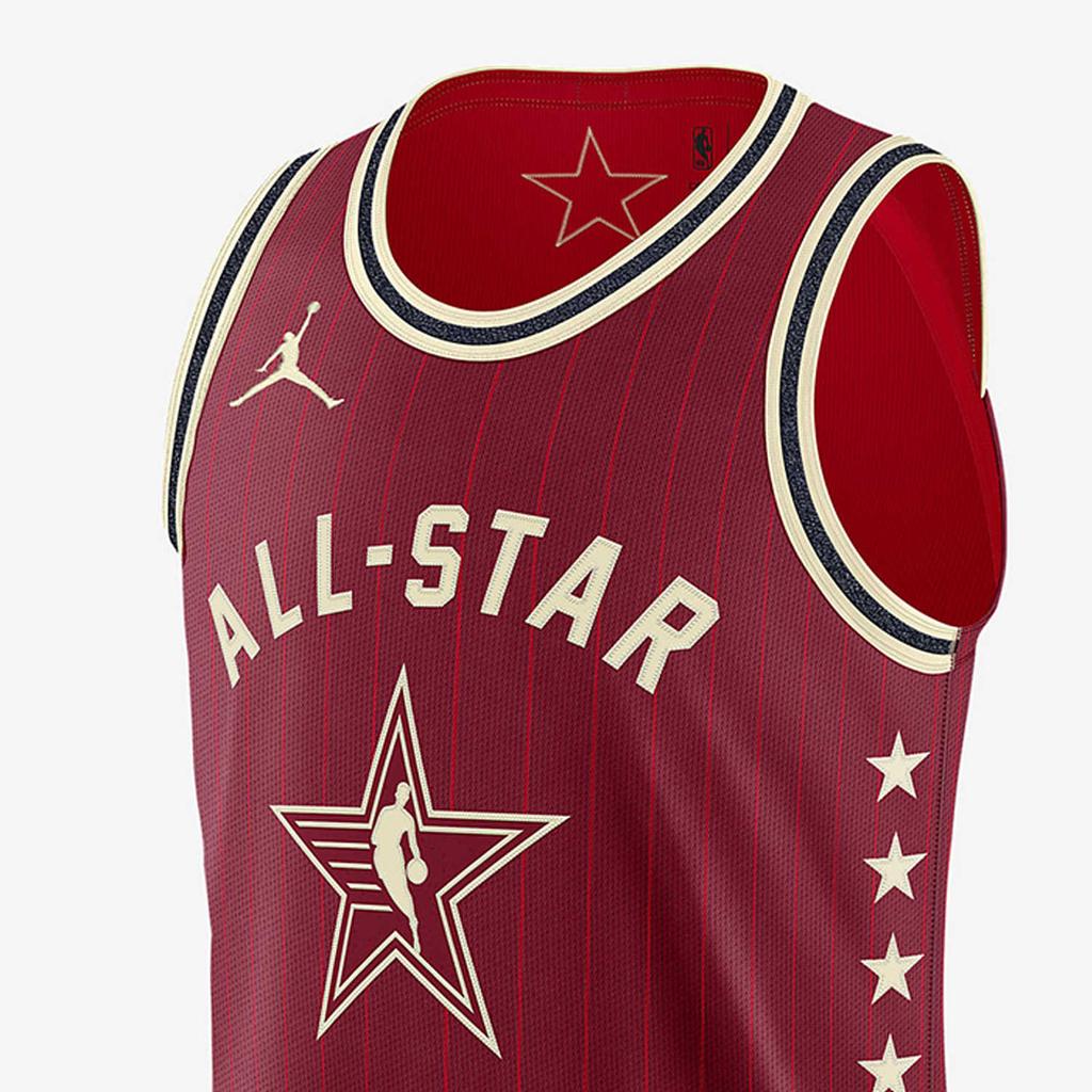 Jordan 23 All-Star Jersey AU Player Edition All-Star Season Curry 30 Number Lettering Color Block Basketball Tank Unisex Tops Red FQ7755-601
