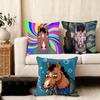Cushion Cover Silky Short Plush Home Sofa Cushion Cover - Invisible Zipper Home Decoration B-Bojack Horseman Anime