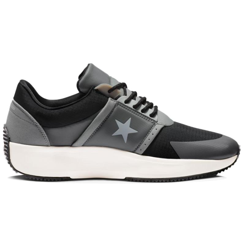 Converse Run Star Hike Fabric Non-slip Lightweight Low-top Sneakers Unisex Gray and Black