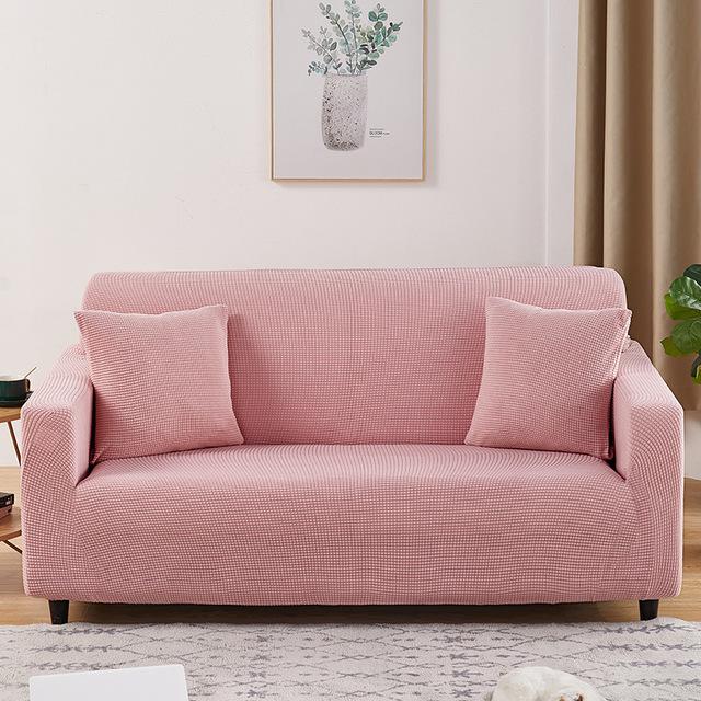 Dicke elastische Sofabezüge Überwürfe für das Wohnzimmer Dehnbarer Polarfleece Sesselbezug 1 2 3 4-Sitzer L-Form Ecksofa-Abdeckungen für Zuhause 1-Seat 90-140cm dunkel rosa