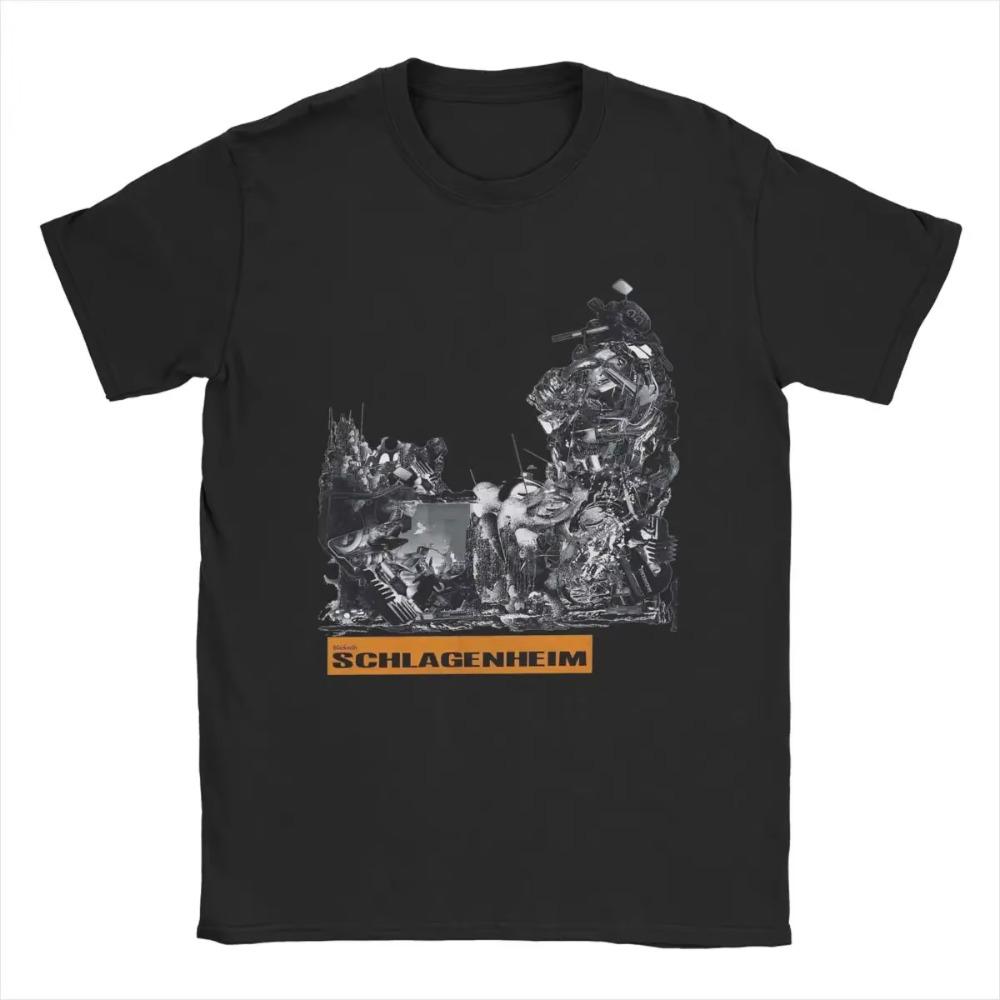 Men Black Midi Schlagenheim T Shirt 100% Cotton Clothes Unique Short Sleeve Round Collar Tee Shirt Unique T-Shirt