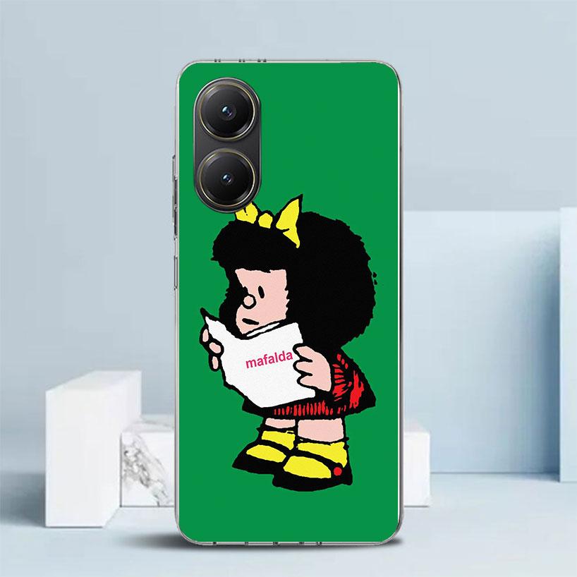 

Cartoon Cute Mafalda Phone Case For Xiaomi Poco F7 Ultra X5 X6 X7 Pro M7 Redmi 15C 15 13C 13 12C 12 10C 10 10A 9 9C 9A 9T Cover Xiaomi Poco X6