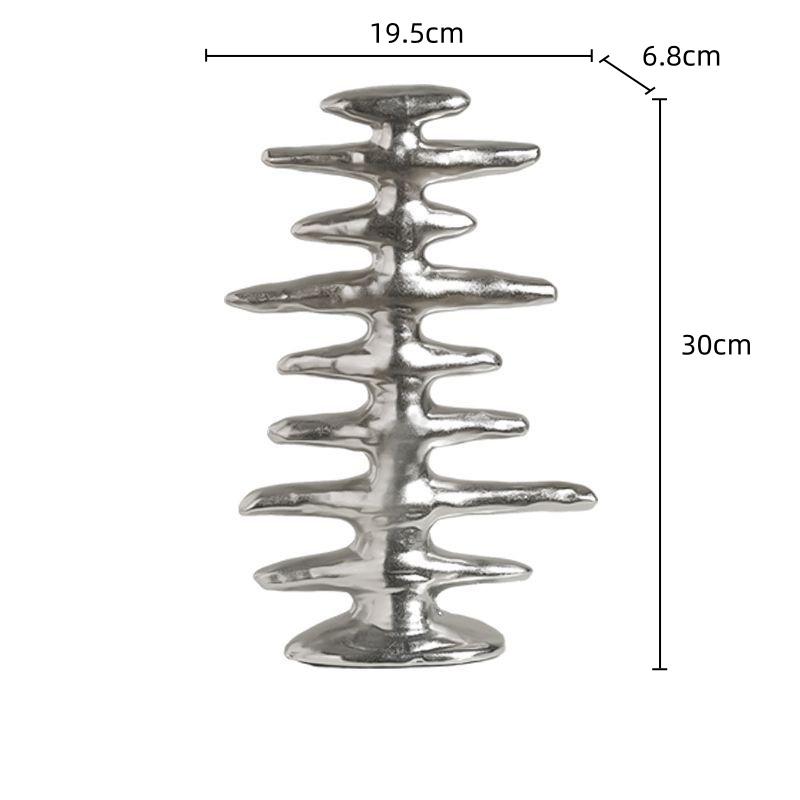 Ceramic Handicraft Geometry Silver Fish Bone Thorn Cross Ceramic Ornament Decorative Figurines Home Decoration Accessories