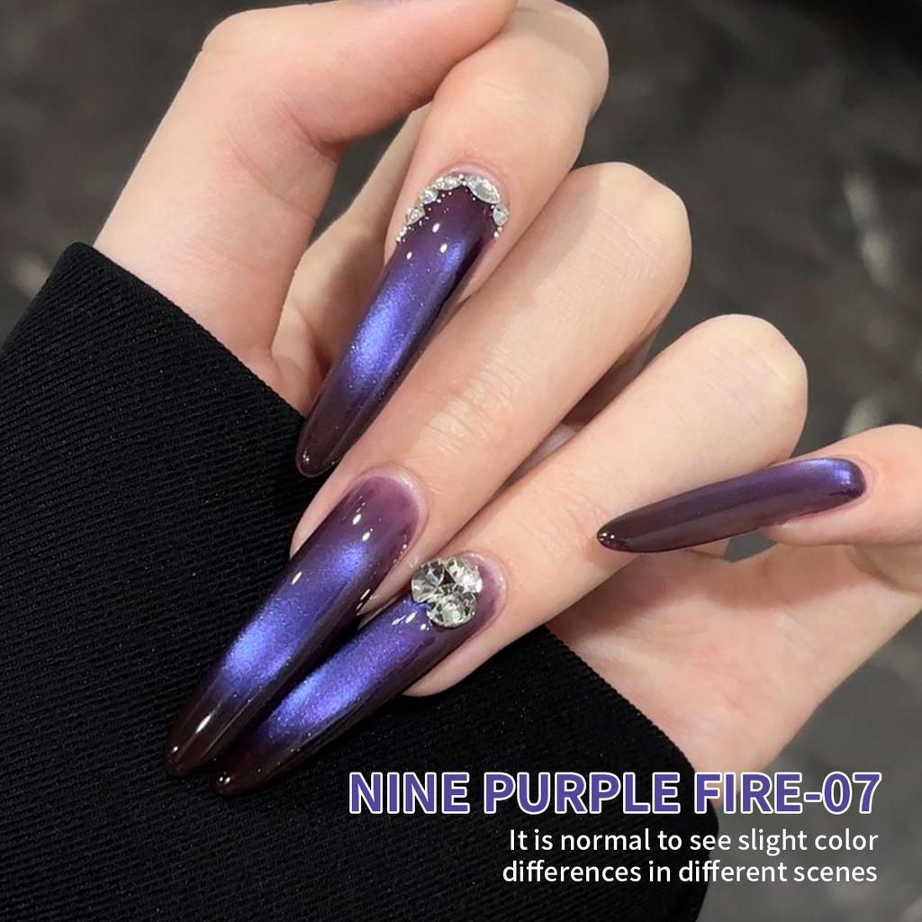 2025 Purple Duo-Chrome Cat Eye Gel Polish – Salon-Quality, Popular Whitening Grape Shade