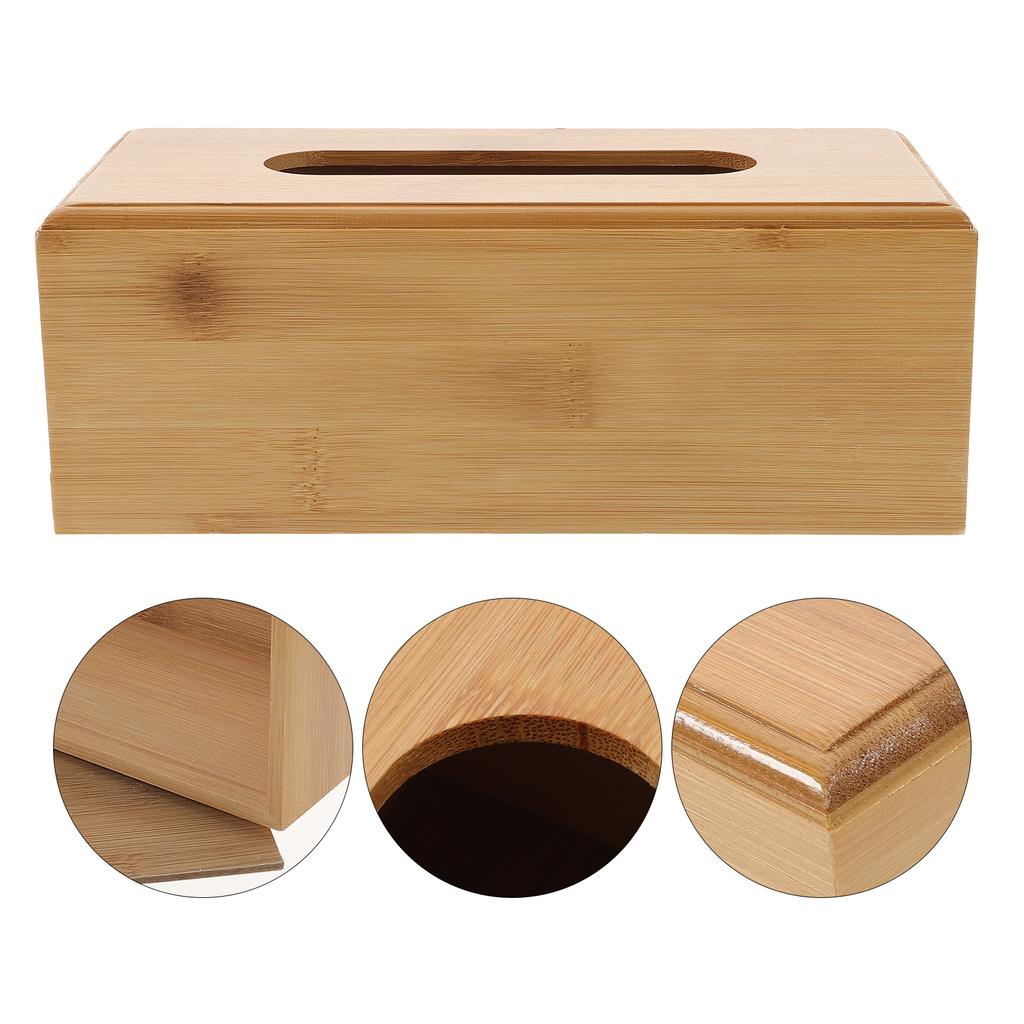 1pc Wooden Tissue Box Holder Home Office Living Room Napkin Container Desktop Storage Box Tissue Organizer Paper Towel Case