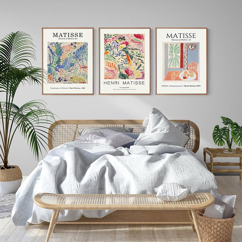 Vintage Henri Matisse Retro Wandkunst Poster und Drucke Abstrakte Leinwanddrucke Vintage Poster Beige Wandbilder Home Decor