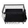 Dish Drying Rack 2 Layer Foldable Versatile Convenient Storage Dish Drainer Rack with Utensil