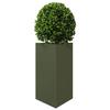 VidaXL Jardinière vert olive triangulaire 50x43x75 cm acier 851177