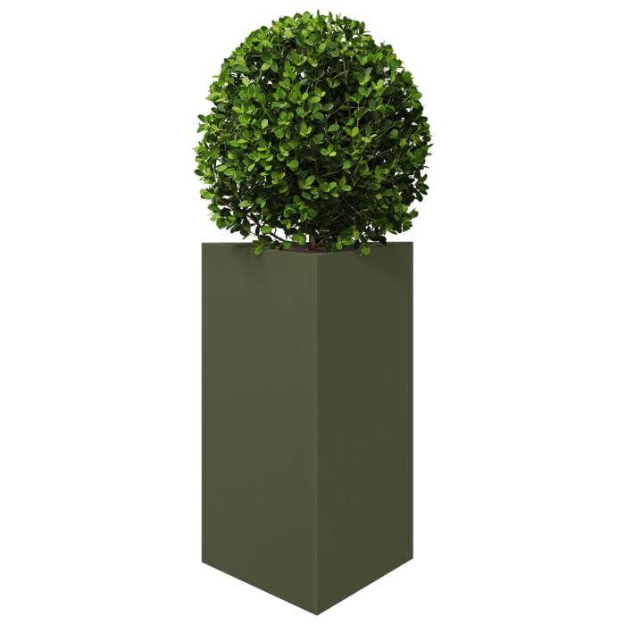 VidaXL Olive Green Triangular Planter 50x43x75 Cm Steel 851177