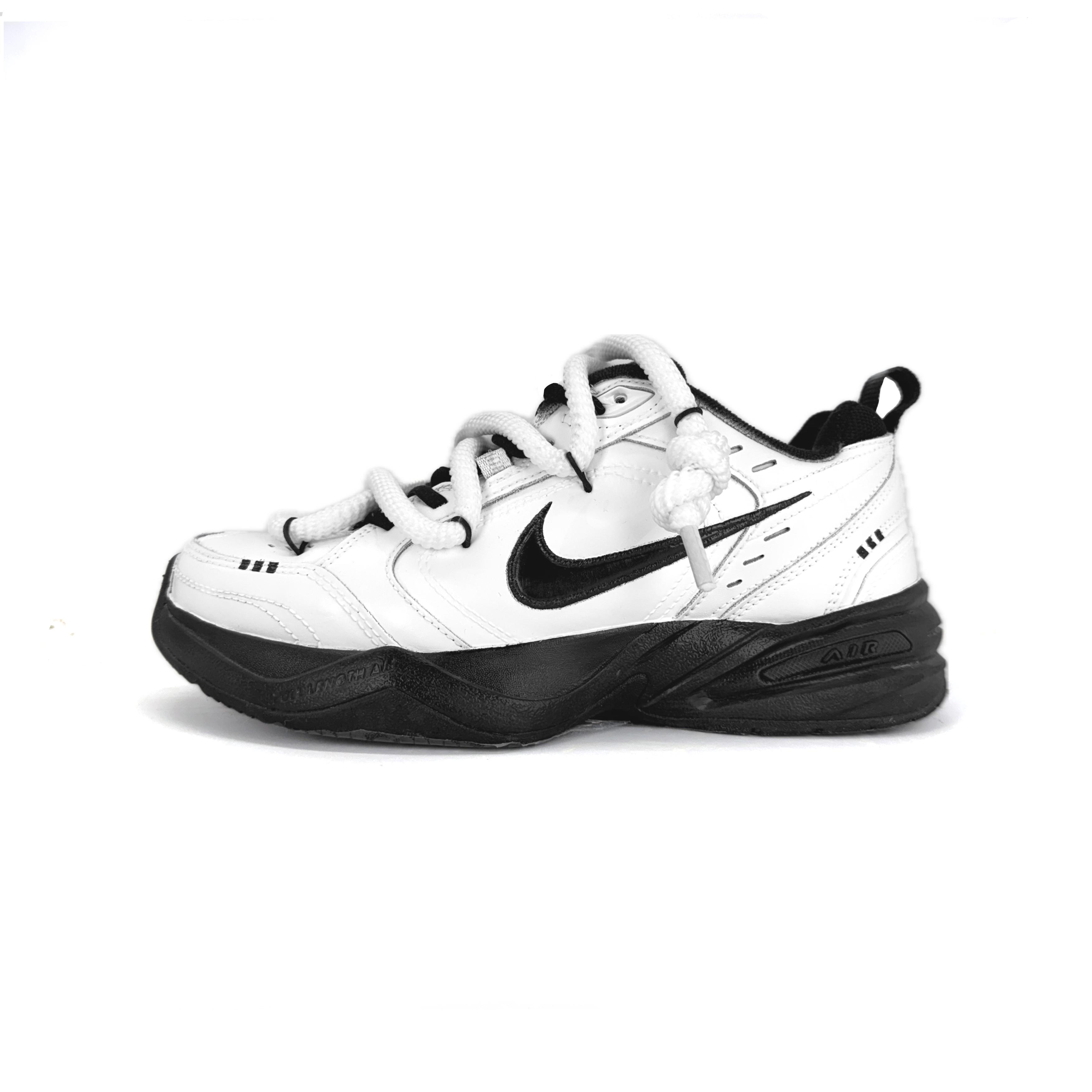 

Nike Air Monarch 4 Нескользящие Устойчивые к истиранию Низкие Кроссовки-платформы Унисекс Черный Белый 415445-001(Команда502-) 43
