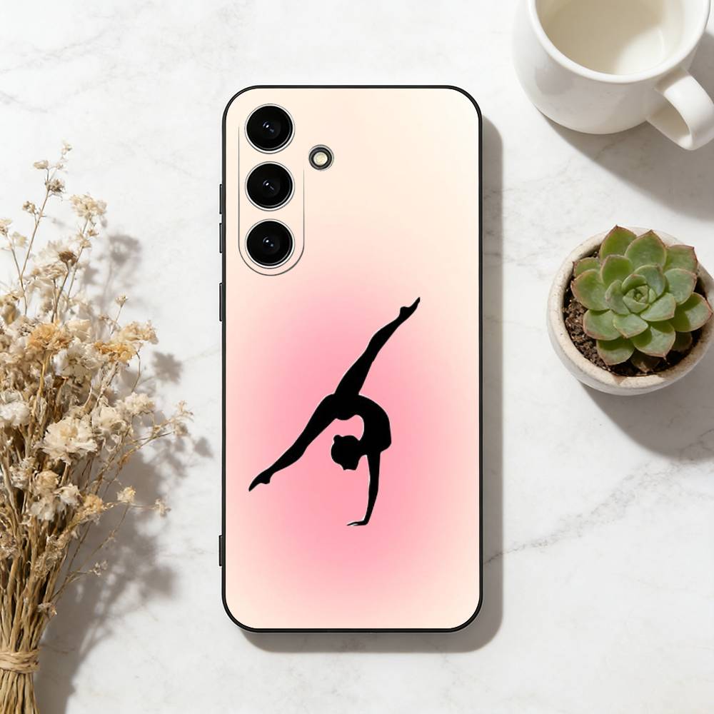 GYM Girl Gymnastic Phone Case For Samsung Galaxy A73,A72,A71,A70,A53,A52,A51,Soft Silicone Black Cover