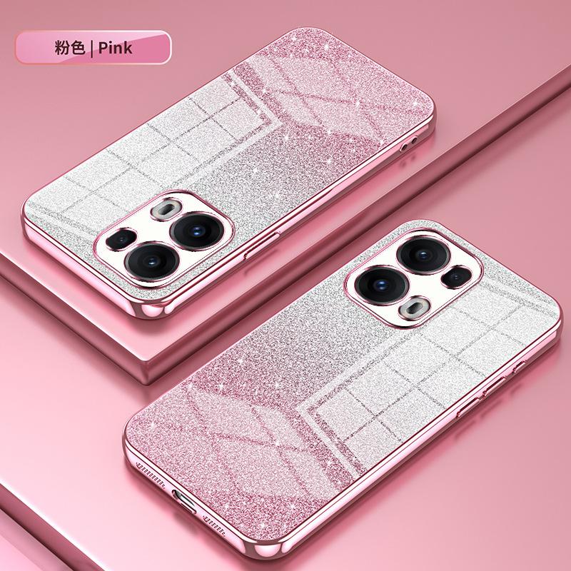 Applicable to OPPO Reno15Pro electroplated glitter mobile phone case Reno14Pro transparent Reno13 protective case