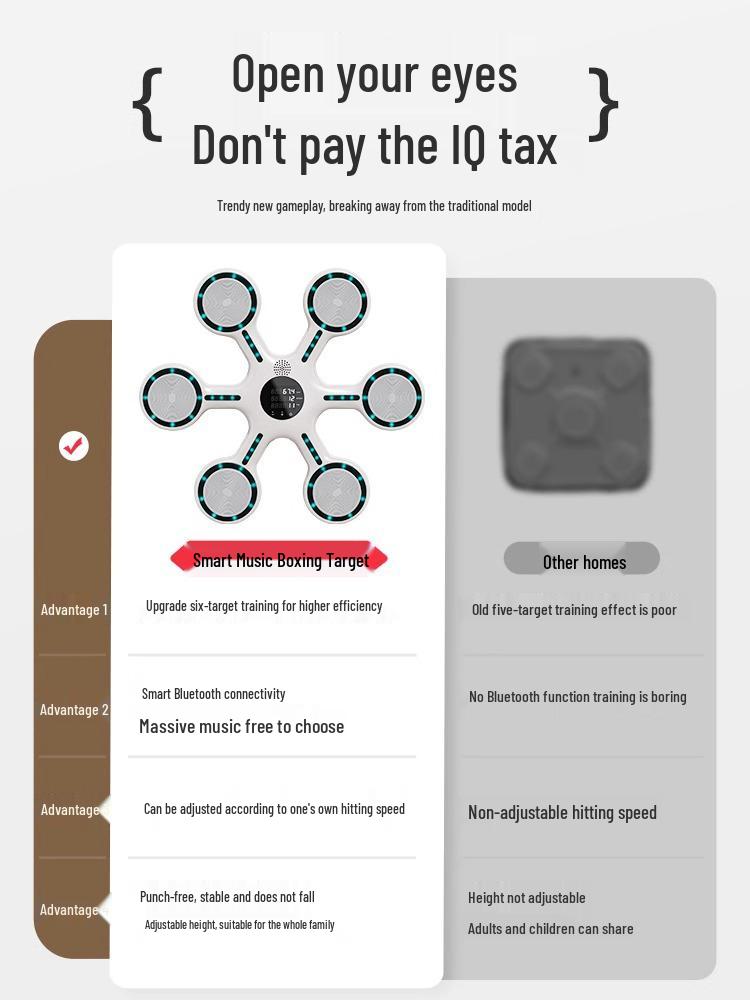 Dětský chytrý hudební boxovací nástěnný terč pro domácí trénink