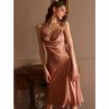 Good Morning with You: Suspenders Ice Silk Nightdress Long Side Slit Pure Desire Sexy Pajamas Long Dress Women Can Wear When Going out