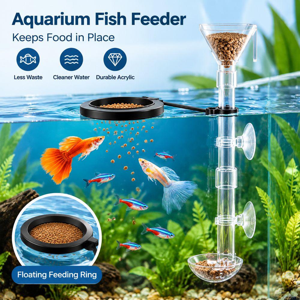 Retractable Aquarium Fish Feeder Plastic Turtle Food Feeder New Fish Feeding Tube Aquarium Feeding