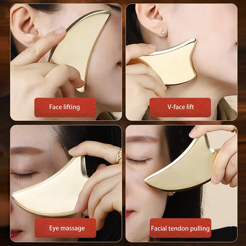 Pure Copper Guasha Plate Back Shoulder Neck Body Guasha Massage Tool Whole Body Universal Foot Massage Brass Scraping Knife