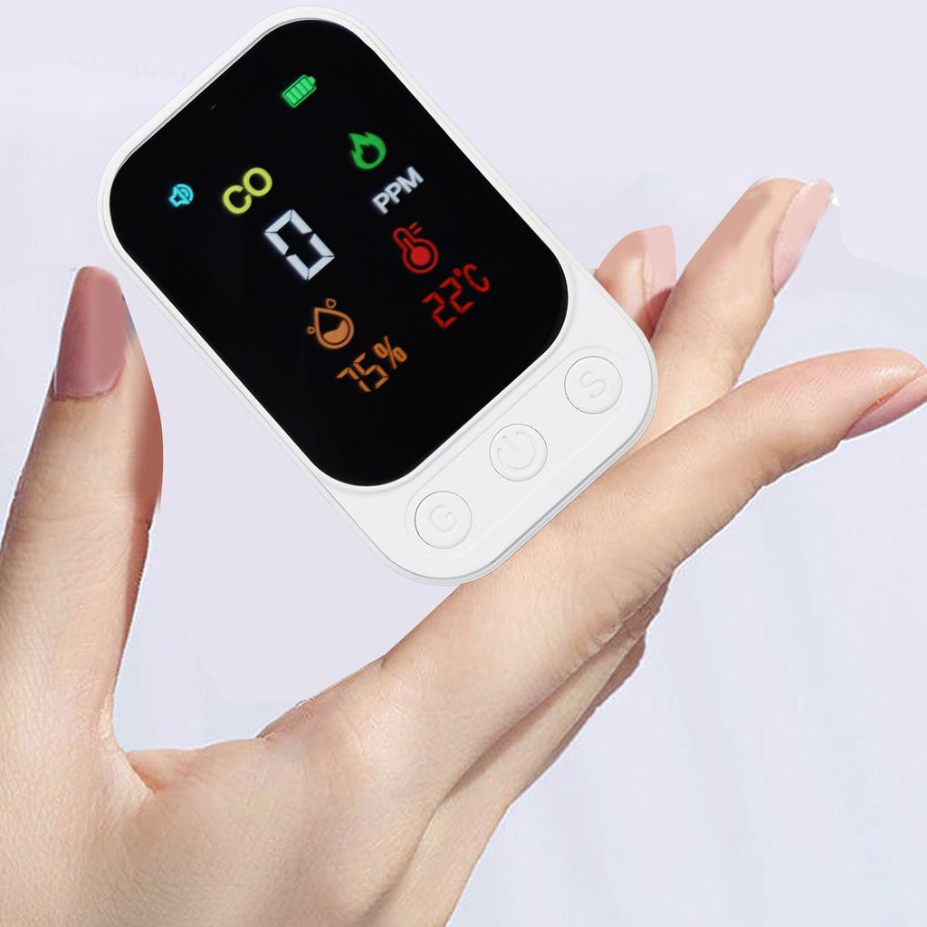 CO Detector Multifunctional Portable Temperature Humidity CO Tester for Travel Tent Picnic 5V