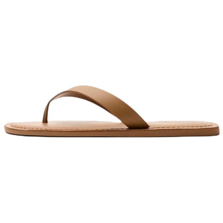 Zara Origins Slip-On Open-Toe Anti-Rub Flip-Flops Men Footwear Brown 2742620709