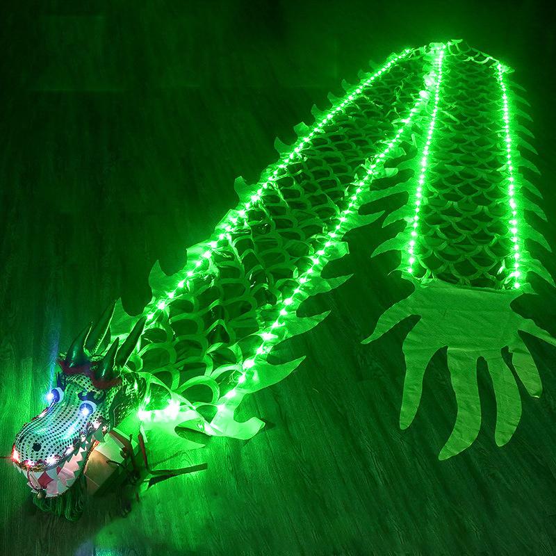 

3M 5M Chinese Dragon Dance Performance Props Halloween Festival Party Decor Colorful LED Props New Year Fun Fitness Accessories 5M