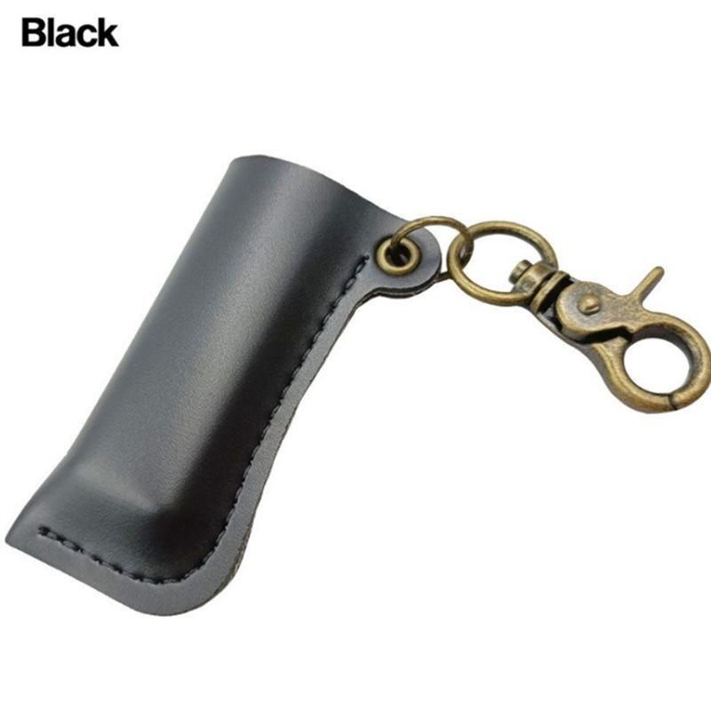 PU Leather Vintage Lighter Case Keychain Portable Retro Cigarette Lighter Pouch Holder Pendant for Bag Backpack Accessory Gift