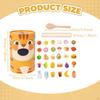 Animal Feeding Game Playset Pretend Food Play Set Spoon Practice Fine Motor Learning Wooden