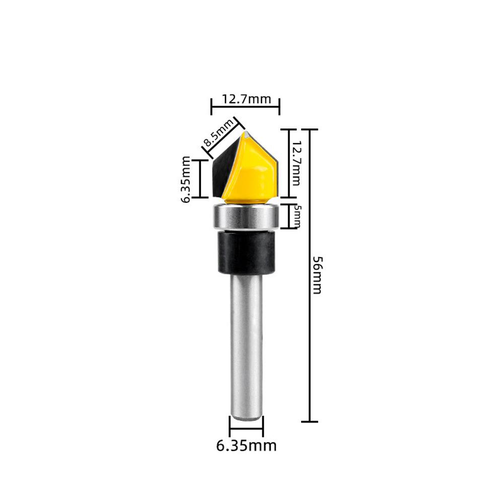 Woodworking Trimming Machine Use V Groove Router Bit Carbide Router Bit For Woodworking Long-lasting Sharpness