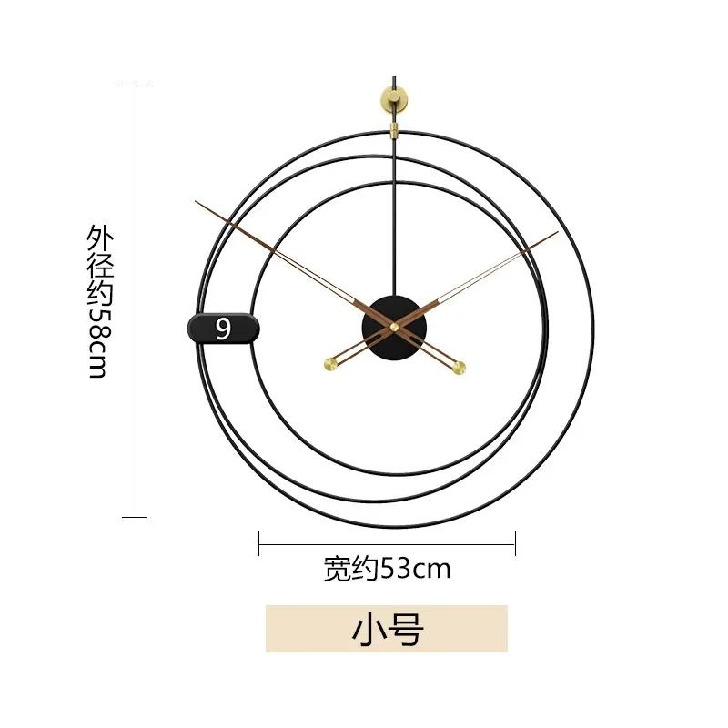 Nordic Style Home Wall Clock Creative Personality Living Room Aesthetics Office Cafe Shop Mute Timepiece Iron Round Clock9nine