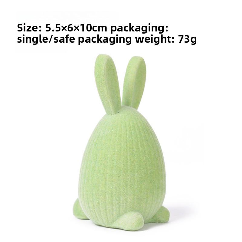 Easter Decorations - Simple Plush Easter Eggs with Rabbits Made of Resin - Decorative Pieces for Home Tabletops