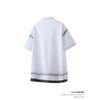 Men Turn Down Collar Short Sleeve Polo Shirt Gradient Washed Fake Two Piece Loose Casual Tops