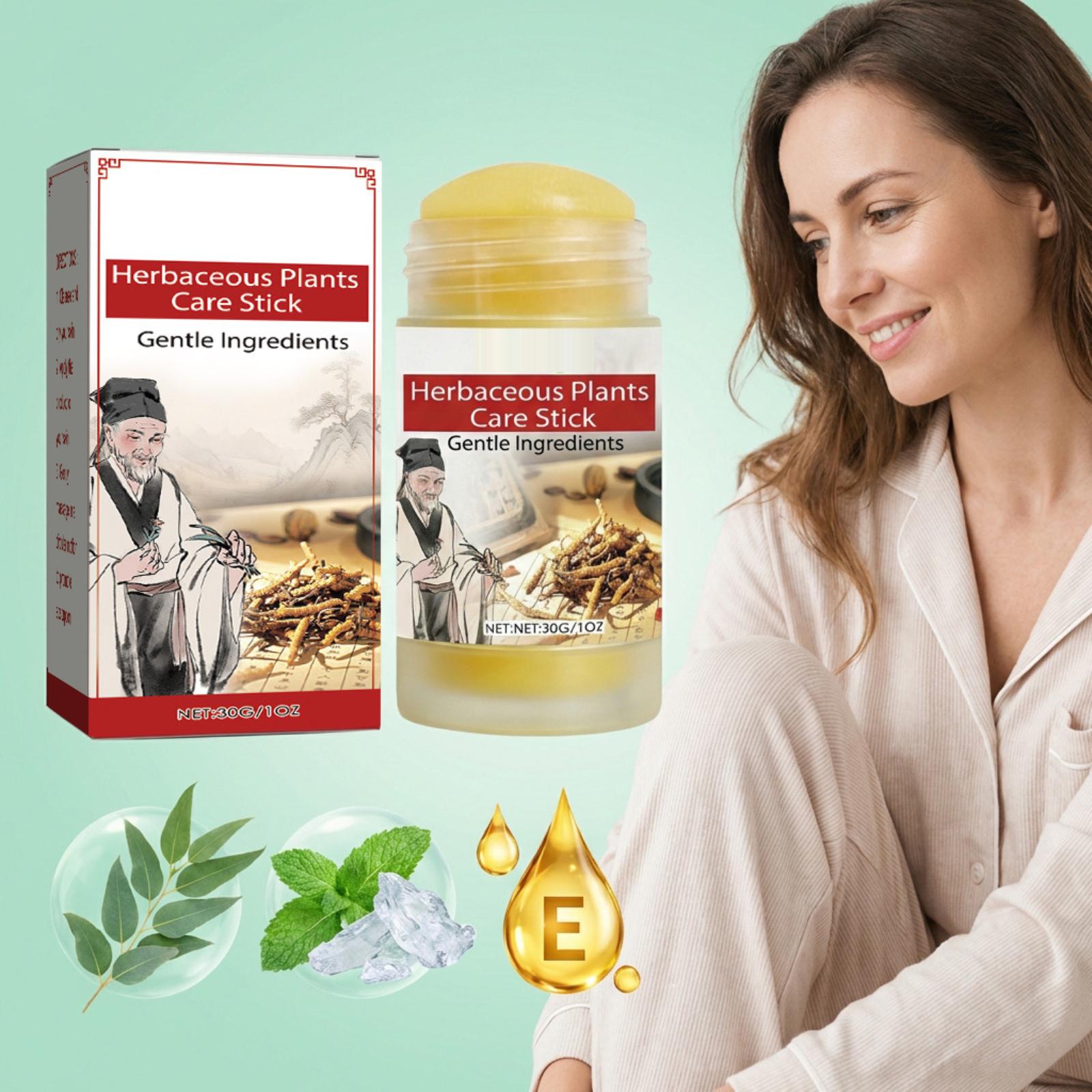 Травяной стик для ухода, Крем для ухода за телом, Уменьшает сухость, Питает кожу - Портативный стик для ухода one size