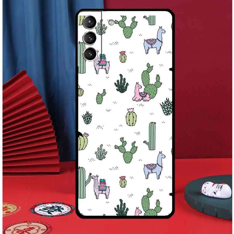 Cartoon Alpaca Llama Phone Case For Samsung Galaxy S25 Ultra S9 S10 S20 S21 S22 Plus S23 FE S24 Ultra Back Cover