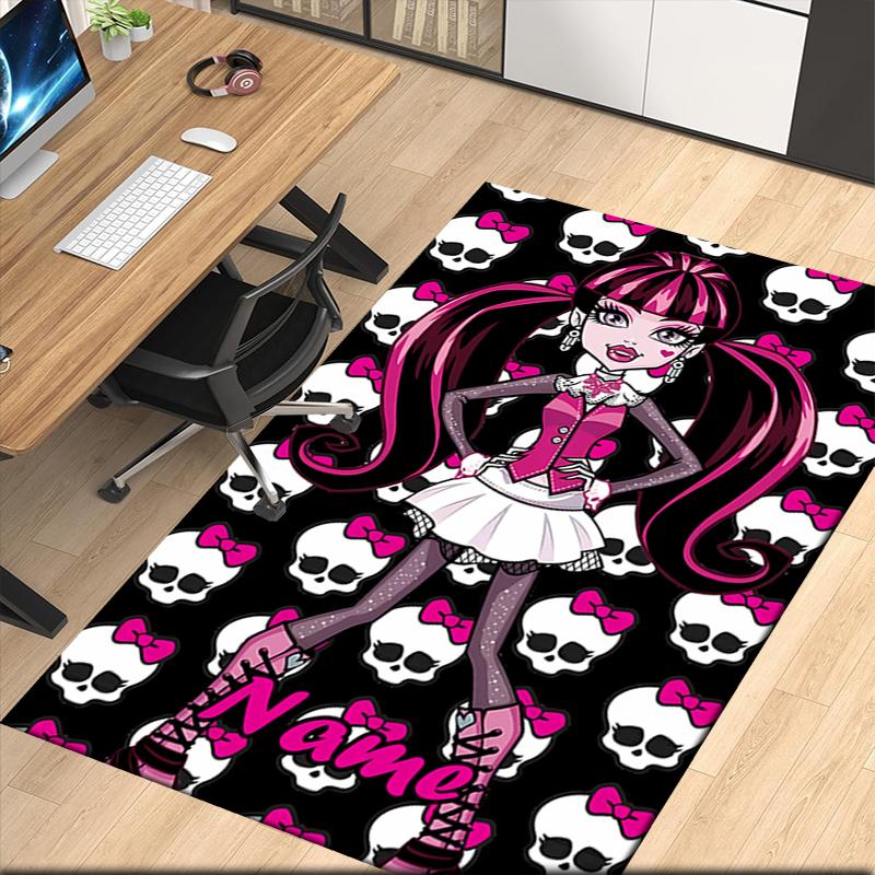 Custom Name Monster High Printed Carpet, for Office Chair Living Room Bedroom Kitchen Room Decor Gifts.