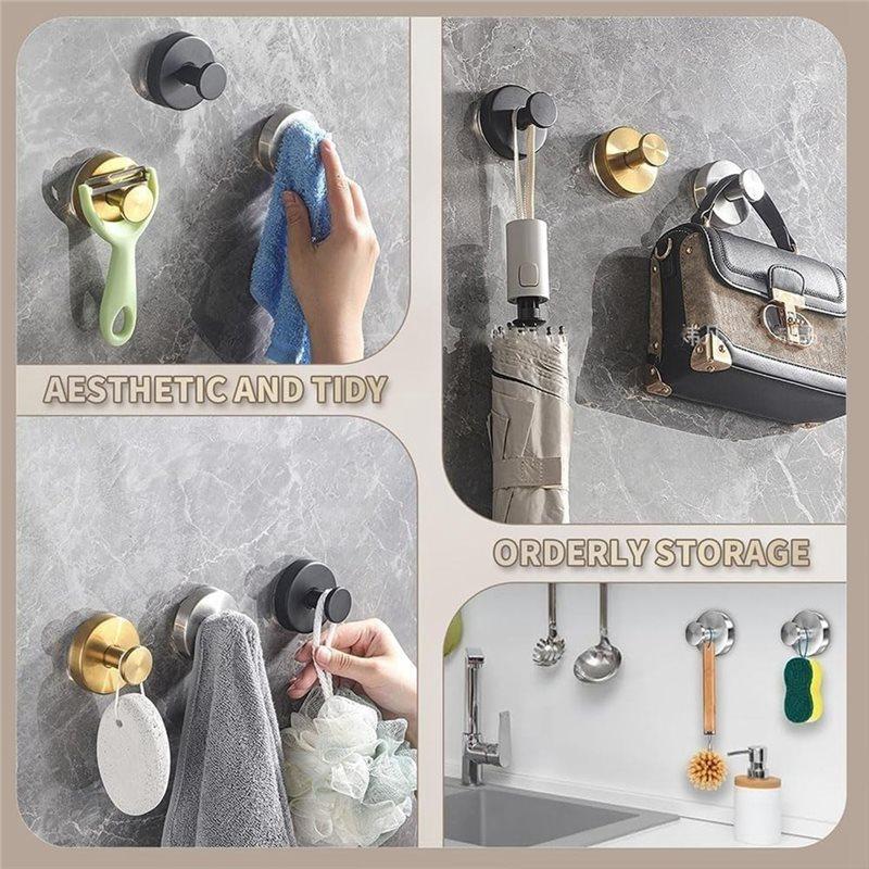 B97A-4PCS Suction Cup Hooks For Wreaths On Glass,No Drill Suction Cup Hook Holder,Wall Tile Towel Hanger For Home Bathroom
