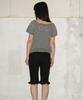 RONRON Heart Line Short Sleeve Knit Gray