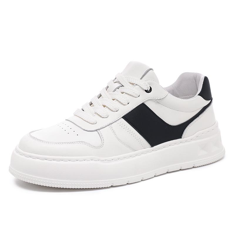 

Мужские белые кроссовки из натуральной кожи на толстой подошве, осень 2025 Size 43