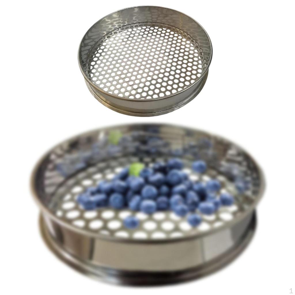 Heidelbeersieb, Gartenfilter, Gartenerde, tragbares Sandsieb mit runden Löchern für zu Hause