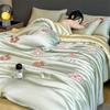 Summer Cool Feeling Ice Silk Summer Cool Quilt Four-Piece Machine Washable Summer Quilt Dormitory Single Quilt Core Double Air Conditioner Quilt