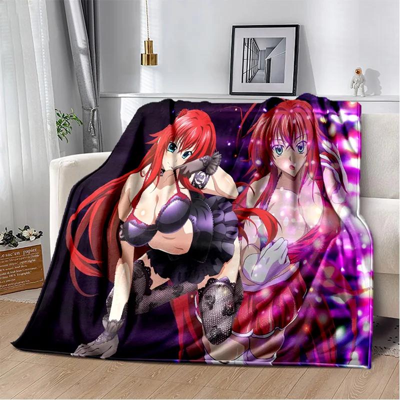 D Sexy Girl High School DxD Anime Plush Throw Blanket Soft Flannel for Bedroom Living Room Sofa Picnic Kids