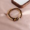 New Chinese Style Double Layer Bracelet Natural Citrine Tiger Eye Stone Hand Jewelry Men Women
