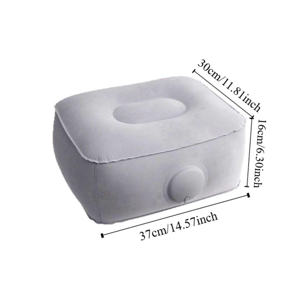 Plush Fabric Inflatable Booster Seat Foldable Travel Press Leg Stool Air Seat Cushion Home Use