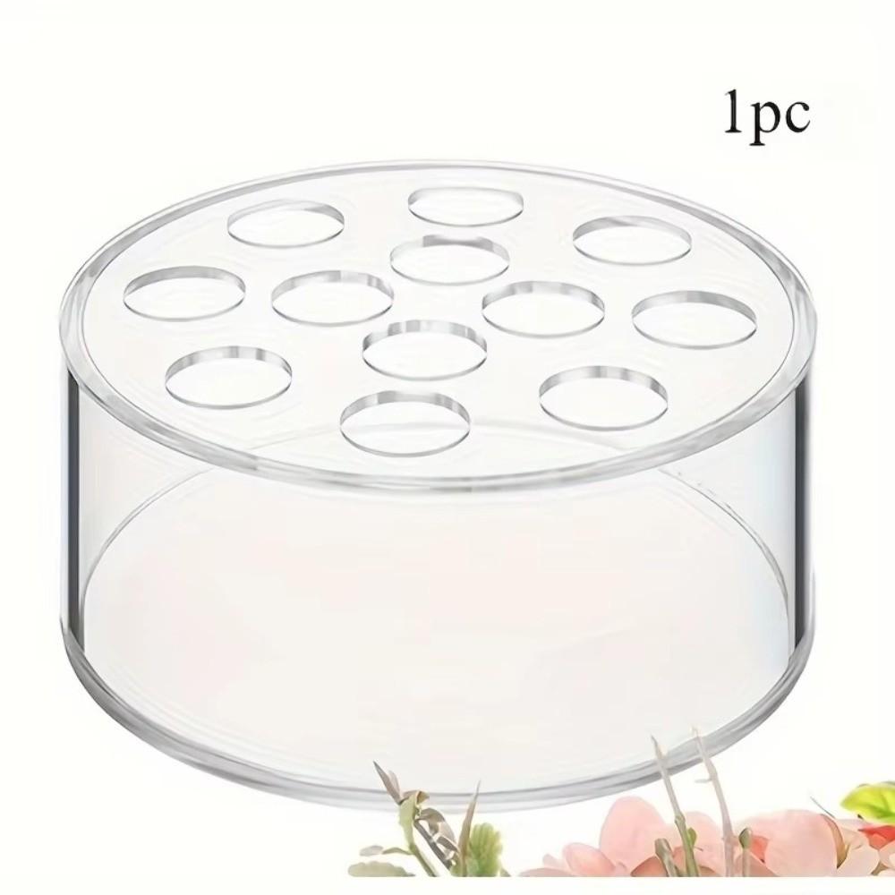 Circular Acrylic Vase Transparent Decorative Vase Flower Arrangement Container  For Living Room